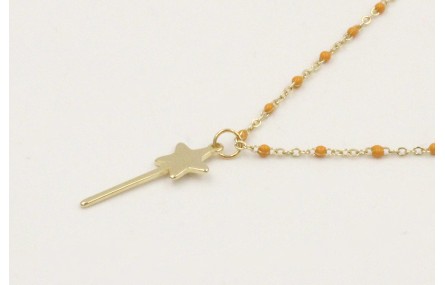 Solitario acero inoxidable cadena micro esmalte mo