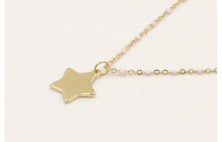 Solitario acero inoxidable cadena micro esmalte ro