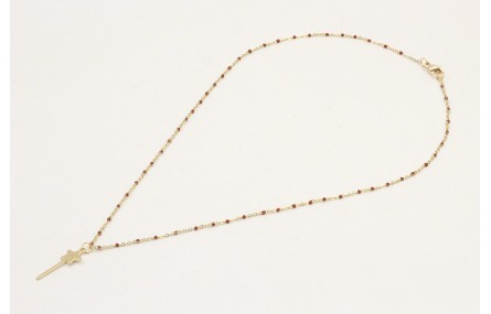 Solitario acero inoxidable cadena micro esmalte ma