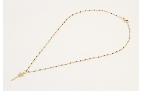 Solitario acero inoxidable cadena micro esmalte ma