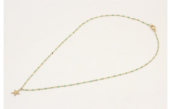 Solitario acero inoxidable cadena micro esmalte tu