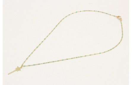 Solitario acero inoxidable cadena micro esmalte tu