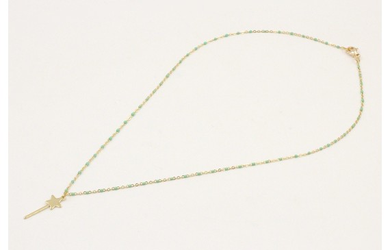 Solitario acero inoxidable cadena micro esmalte tu