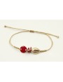 Pulsera hilo dorado palido con nudo serpiente, con