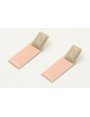 Pendientes perno rectangulo esmlatado beige y colg