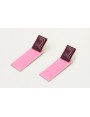 Pendientes perno rectangulo esmlatado morado y col