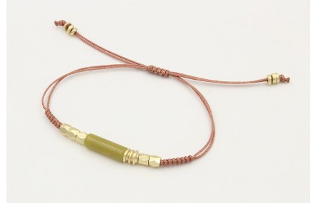 Pulsera nudo serpiente hilo oro rosa con facetadas