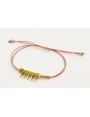Pulsera hilo oro rosa con nudo macramé dorado pali