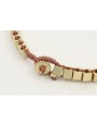 Pulsera hilo macramé oro rosa con cubos dorados ma