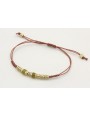 Pulsera hilo macramé oro rosa nudo serpiente con d