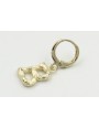 Singel earring cierre aro dorado, colgante letra B
