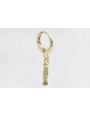 Singel earring cierre aro dorado, colgante letra I