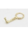Singel earring cierre aro dorado, colgante letra L