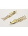 Pendientes perno pluma dorada mate con flecos de c
