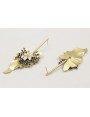 Pendientes perno palo dorado mate con colgante hoj