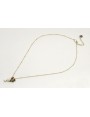 Collar cadena microbola dorada mate colgante carac