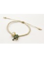 Pulsera hilo con nudo serpiente mitad crema mitad 