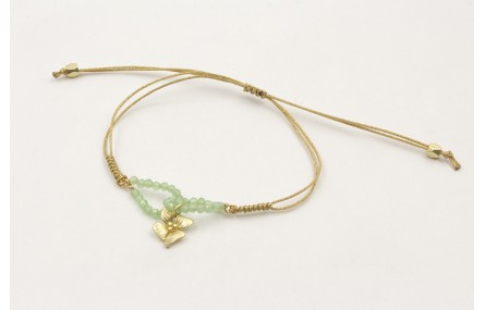 Pulsera hilo fino nudo serpiente con aros piedra c