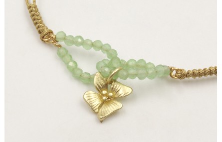 Pulsera hilo fino nudo serpiente con aros piedra c