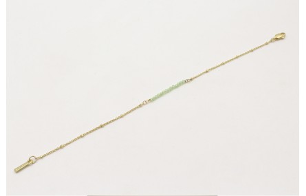 Pulsera cadena microbola dorada mate centro tira p