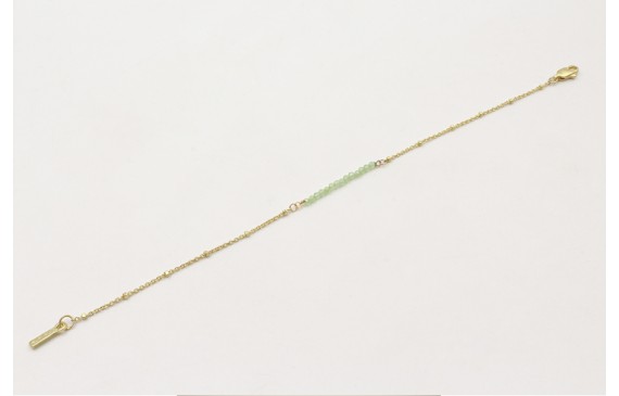 Pulsera cadena microbola dorada mate centro tira p