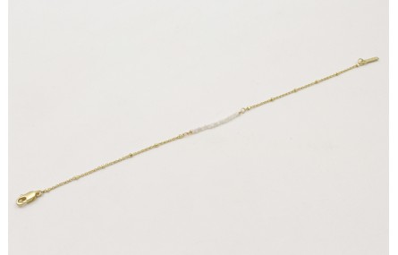 Pulsera cadena microbola dorada mate centro tira p