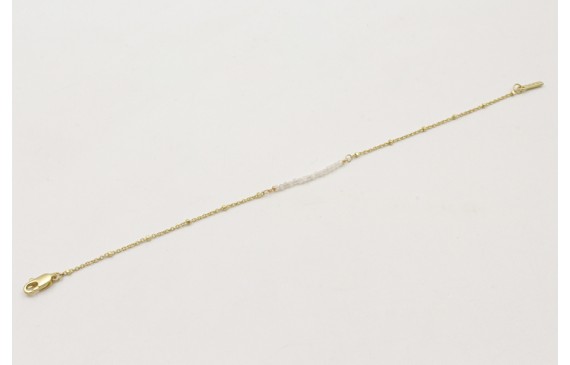 Pulsera cadena microbola dorada mate centro tira p