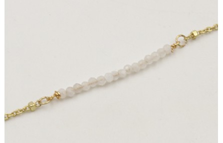 Pulsera cadena microbola dorada mate centro tira p