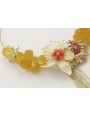 Collar rigido piedras amarillas y coral con flor e