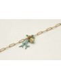 Pulsera cadena ovalos dorado mate con colgante cor