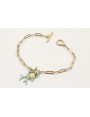 Pulsera cadena ovalos dorado mate con colgante cor