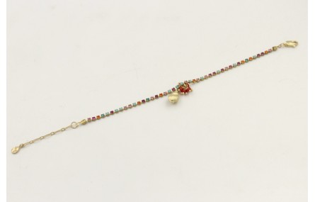 Pulsera cadena de strass de colores azul,rosa,nara