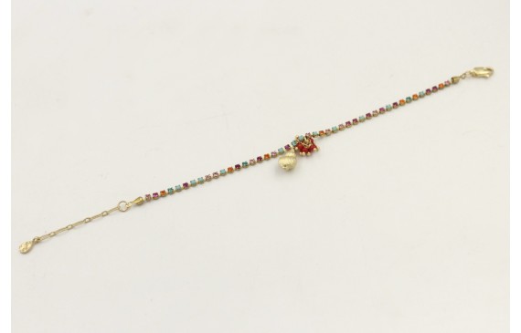 Pulsera cadena de strass de colores azul,rosa,nara