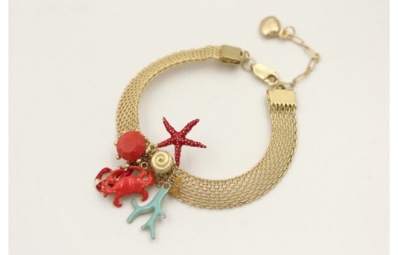 Pulsera cadena tira plana dorada mate con cangrejo