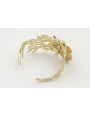 Brazalete coral dorado mate con semicirculo mostaz