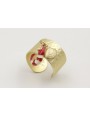 Anillo base labrada dorada mate con ganba esmaltad
