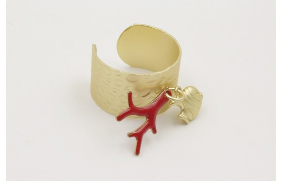 Anillo base labrada dorada mte con rama plana de c