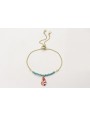Pulsera cadena plana dorada mate regulable con tir