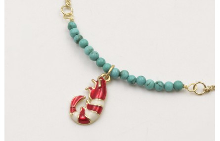 Pulsera cadena plana dorada mate regulable con tir