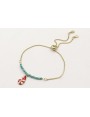 Pulsera cadena plana dorada mate regulable con tir