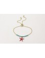 Pulsera cadena plana dorada mate regulable con tir