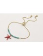 Pulsera cadena plana dorada mate regulable con tir