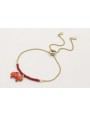 Pulsera cadena plana dorada mate regulable con tir