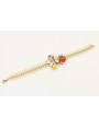 Pulsera cadena espiga dorado brillo con flores esm
