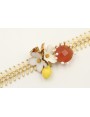 Pulsera cadena espiga dorado brillo con flores esm