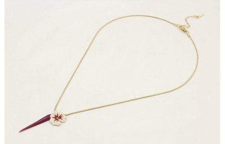 Collar cadena cordón dorado mate con colgante cuña