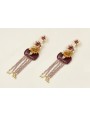 Pendientes flores blanca,morada,naranja,rectangulo