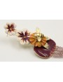 Pendientes flores blanca,morada,naranja,rectangulo
