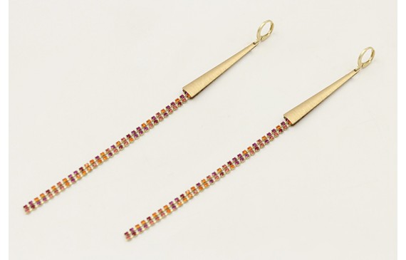 Pendientes cierre aro con laminas doradas mates y 