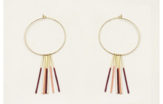 Pendientes acero inoxidable con aro grande y barri